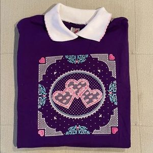 Vintage 1993 Jerzees Heart Collared T-Shirt